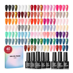 COSCELIA 40pcs gel nail polish set shades display for quick color selection and creative manicure ideas