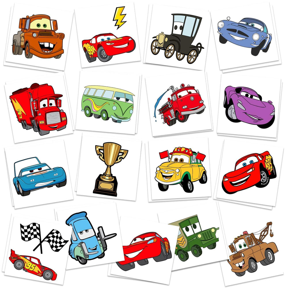 Cosershow cars temporary tattoos 34pcs for party fun and quick rewards