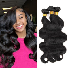 Coshgirl body wave bundles 14-inch close-up showing soft natural texture for daily wear