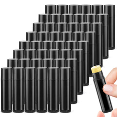 Cositina 100pcs 5g lip balm tubes in black with caps for portable DIY cosmetics.
