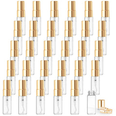 Cositina 3ml glass spray bottle with gold lid for travel perfume samples.