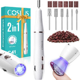 COSLUS cordless nail drill in action for smooth shaping and polishing at home