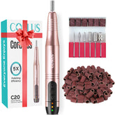 COSLUS cordless nail drill front view demonstrates portable design for on-the-go manicures.