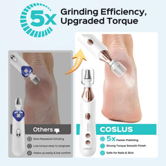 COSLUS cordless nail file in use on nails for convenient at-home grooming