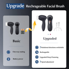 COSLUS brush heads close-up with soft and silicone options for gentle deep cleansing