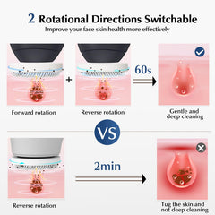 COSLUS facial cleansing brush side view showing compact handle for travel