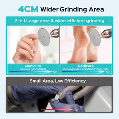 COSLUS wide grinder for thick nails close-up, efficient filing