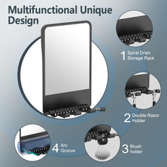 COSMIRROR adjustable-angle mirror lets you customize your shaving angle.