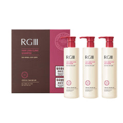 COSMOCOS RGIII shampoo bottle front view in 3pc set highlights product focus and volume