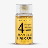 Cosmolux BondGuard heat protection bottle demonstrates protection up to 450°F for damaged hair