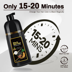 Cosmpro Black Hair Dye Shampoo includes gloves for clean, mess-free application.