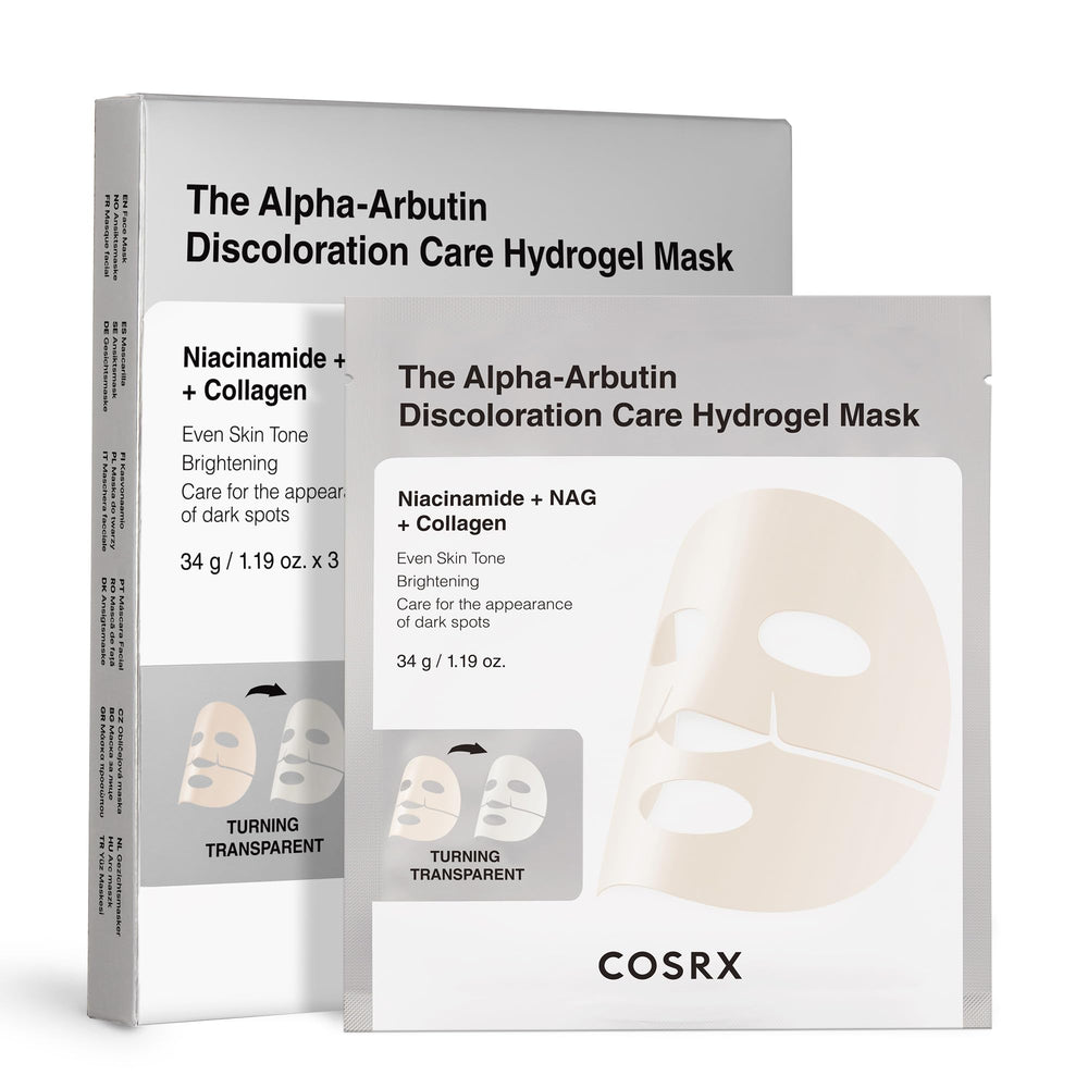 COSRX alpha-arbutin discoloration mask packaging ready for gifting and on-the-go skincare