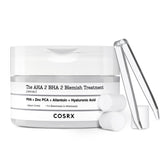 COSRX blemish serum bottle with concentrated AHA/BHA formula for targeted treatment