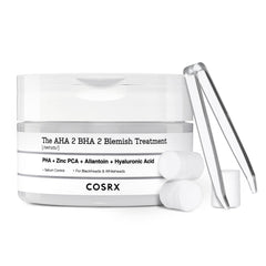 COSRX blemish serum bottle with concentrated AHA/BHA formula for targeted treatment