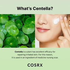 COSRX Centella Blemish Cream swatch on skin for even tone support.