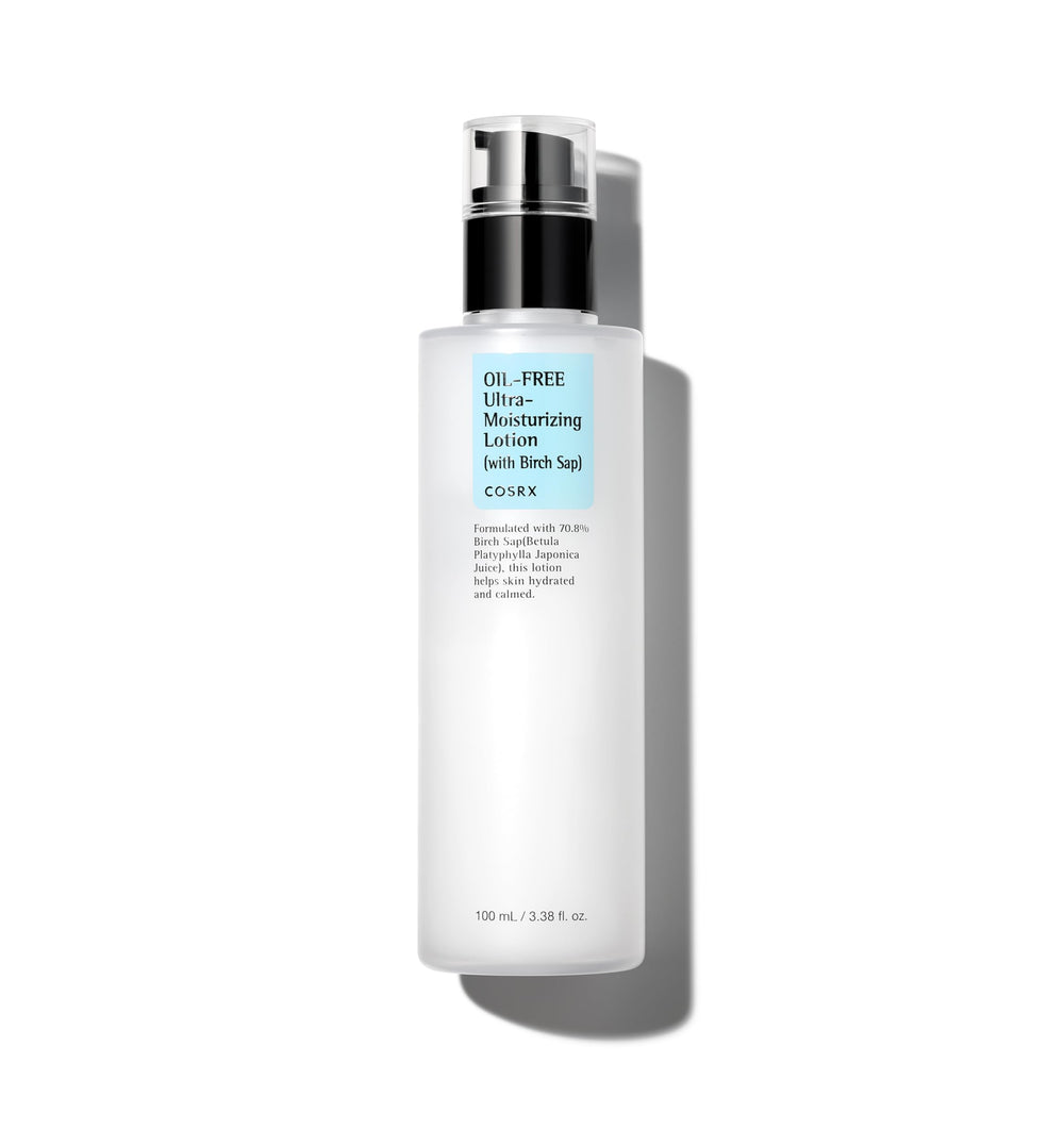 COSRX Oil Free Lotion bottle closeup showing lightweight daily hydration