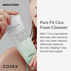 COSRX Pure Fit Cica Creamy Foam Cleanser foam lather demonstrates gentle cleansing for sensitive skin