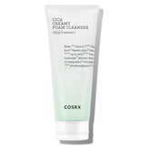 COSRX Pure Fit Cica Creamy Foam Cleanser packaging showcases calming daily care