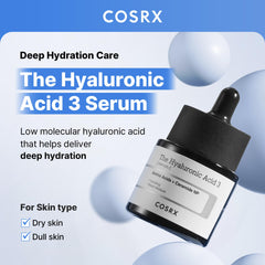 COSRX Pure Sodium Hyaluronic Acid 3% Serum ingredients list with HA, ceramides, NMF