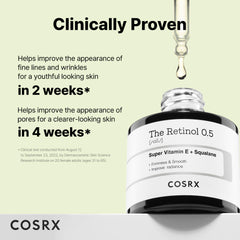 COSRX Retinol 0.5 Oil texture close-up showing silky oil