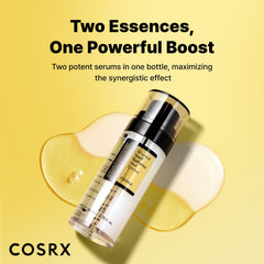 Cream and clear textures blend on skin to boost elasticity and glow with COSRX
