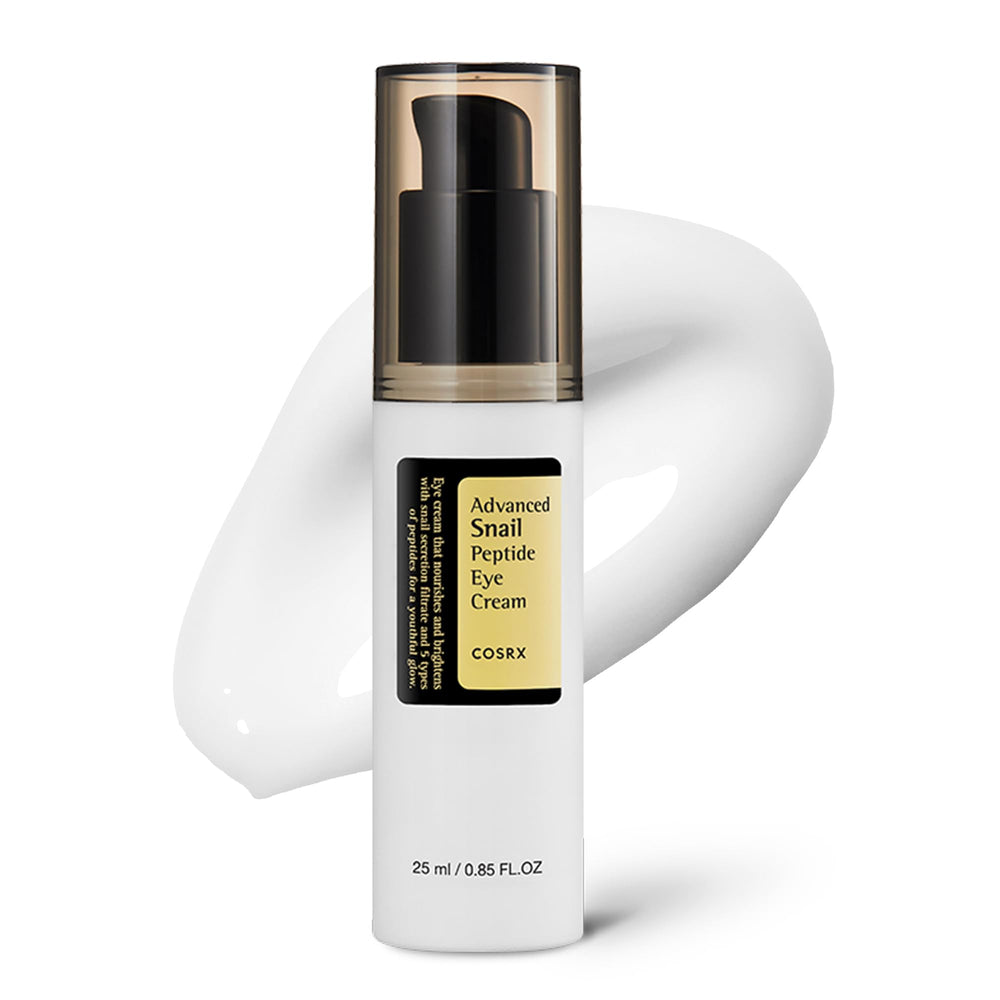 COSRX Snail Mucin Peptide Under Eye Cream bottle for daily hydration around the eyes