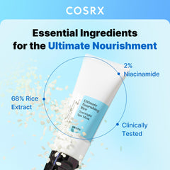 COSRX rice-extract-68-percent swatch shows rich hydration and calming feel for overnight use.