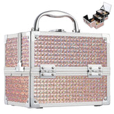 Costravio makeup box with mirror enables on-the-go touchups and quick glam sessions.