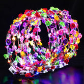 Cosweet LED flower crowns pack, front view, adds romantic glow for weddings.