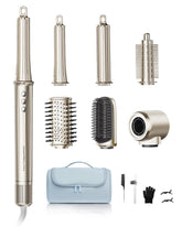 Cosy Companions 6-in-1 hair dryer brush gold front view for quick drying