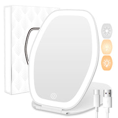 COSYGLOW travel makeup mirror light front view showing bright illumination for precise makeup