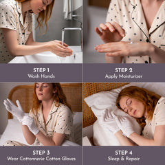 Cottonnerie Basics gloves with different sizes visual for comfortable fit