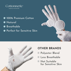 Cottonnerie original gloves in medium for accurate fit across XS XL sizes