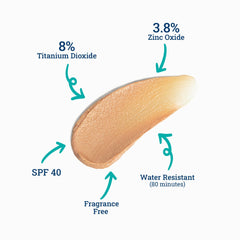 CoTZ Face Prime & Protect swatch on skin displaying tinted coverage and UV protection