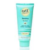 CoTZ Sensitive sunscreen bottle front view showing clear, non tinted protection