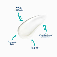 CoTZ Sensitive sunscreen spread on skin showing sheer, invisible finish