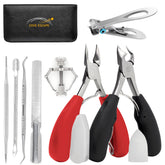 COVE ESCAPE toenail clippers kit with leather case ideal for precise trimming and easy storage.