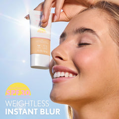 CoverGirl Clean Fresh Blurring Skin Tint application swatch demonstrates buildable coverage.