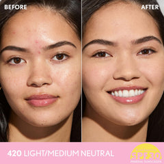 CoverGirl Clean Fresh Blurring Skin Tint texture-swatch showcases smooth, skin-like finish.
