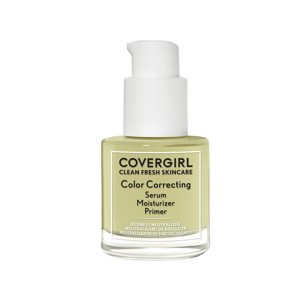 CoverGirl Clean Fresh Color Correcting Serum bottle close-up showing hydrating texture
