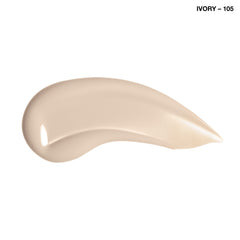 COVERGIRL Clean Makeup Foundation Ivory 105 packaging close-up highlighting breathable, water-based formula.