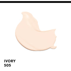 CoverGirl Clean Matte Foundation Ivory 505 swirls on back of hand show smooth texture.