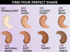 CoverGirl Simply Ageless fair ivory swirl demonstrates even tone and blendable coverage.