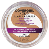 CoverGirl Simply Ageless foundation pump showing smooth flow for easy application.