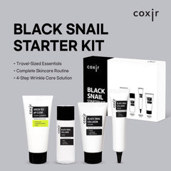 coxir Black Snail Serum dropper—concentrated care for smooth, plump texture.