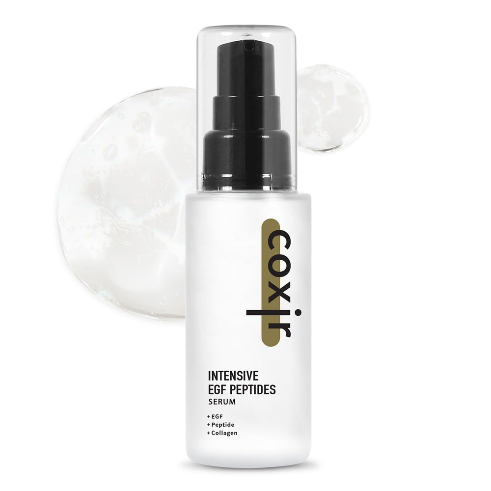 coxir INTENSIVE EGF PEPTIDES SERUM bottle-front for firmer, hydrated skin.