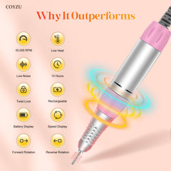 COYZU nail drill kit with six bits set for versatility
