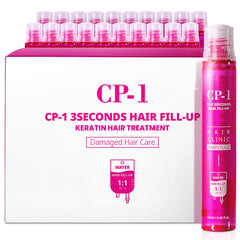 CP-1 3 Seconds Keratin bottle pour demonstrates quick at-home treatment