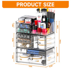 CQ Acrylic makeup brush organizer keeps brushes neatly stored and ready.