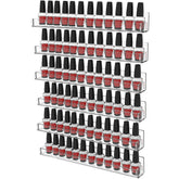 Cq acrylic nail shelves 15-inch six-pack wall organizer displaying polish bottles for quick color selection